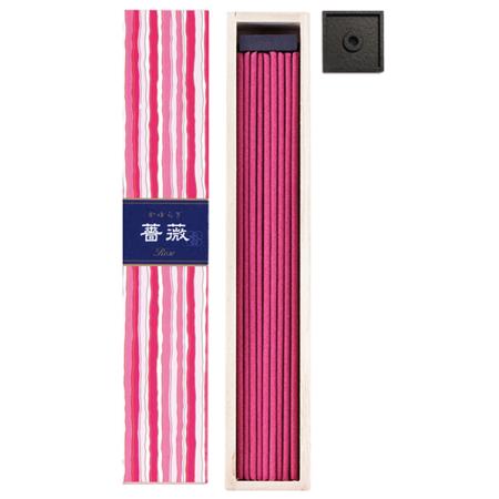 Rose fragrance Japanese Incense | Kayuragi by Nippon Kodo | Box of 40 Sticks & holder