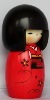 Kokeshi Doll | Traditional Japanese | Happy Girl Red