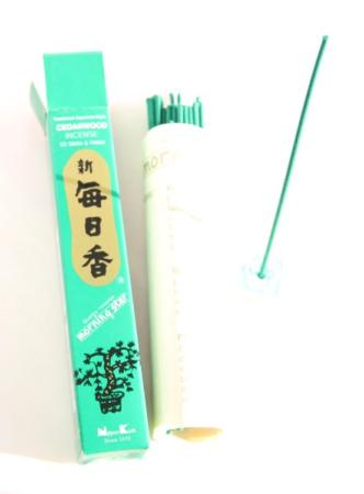 Morning Star Cedarwood Incense | Box of 50 Sticks & Holder by Nippon Kodo