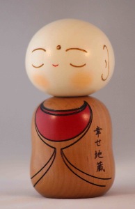 Traditional Japanese Kokeshi Doll | Happy Buddha | Shiawase Jizo