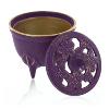 Cast Iron Incense Bowl with Lid | Purple & Gold | by Japanese maker Iwachu