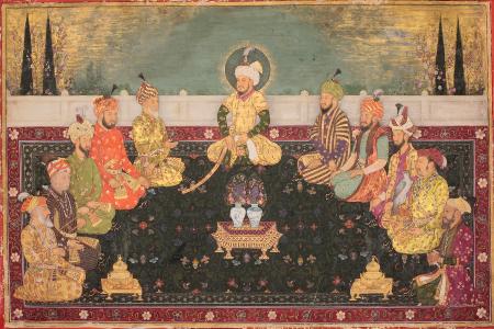 Mughal Emperors of the 18th Century meeting and burning Incense