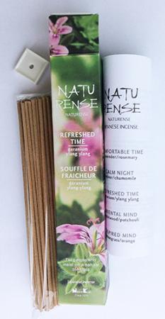 Naturense Japanese Incense | Refreshed Time | 40 Sticks & holder | by Nippon Kodo