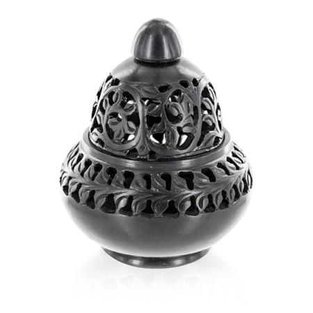 Hand-carved  Black Stone Incense Censer | Les Encens du Monde | Venice style