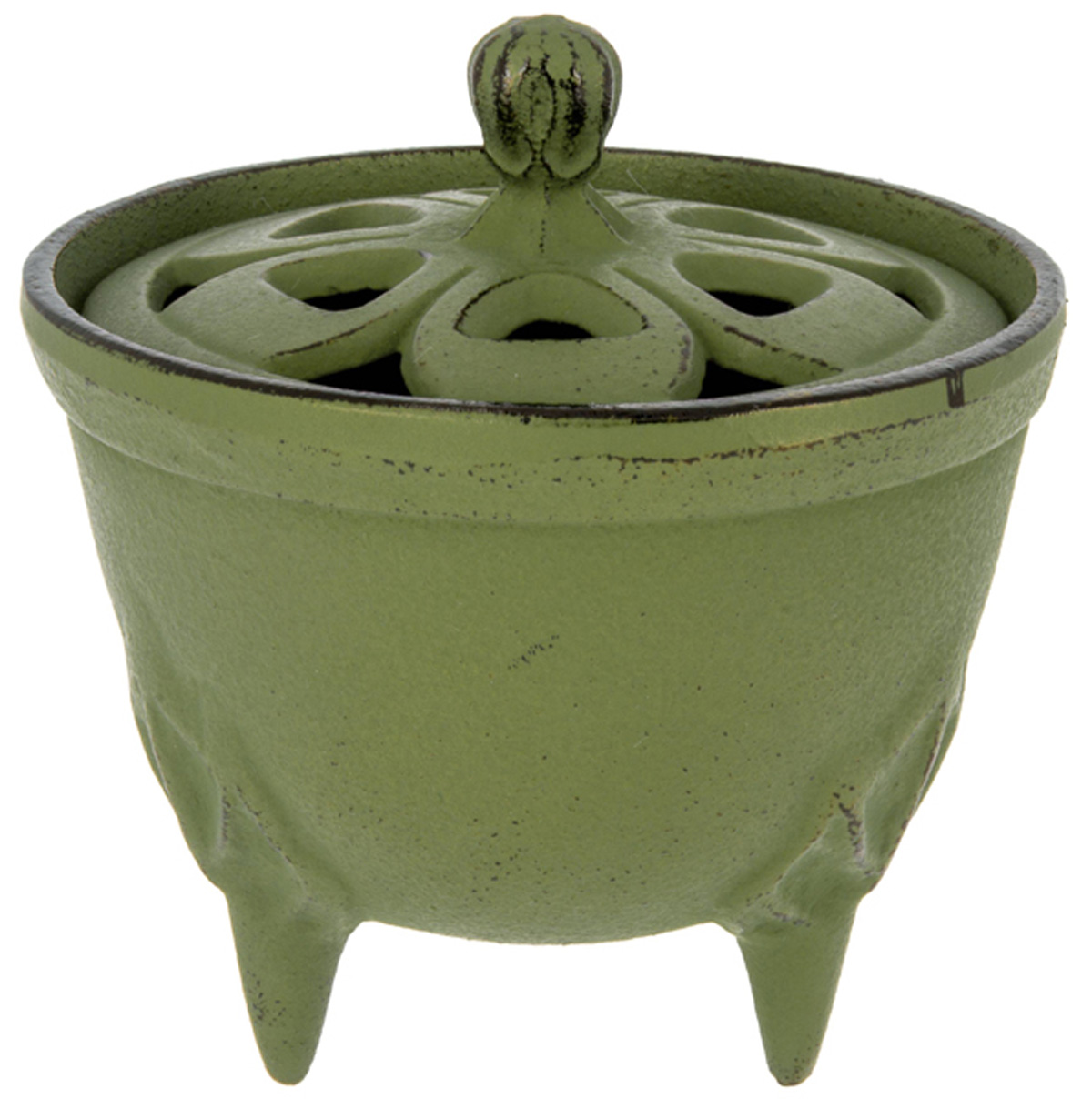 Cast Iron Incense Bowl with Lid | Green | by Japanese maker Iwachu