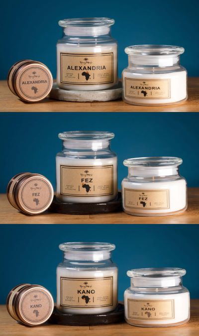 New! African scented candles from Young Mary's