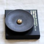 Ume | Black Incense & Smudging Dish (Black Stoneware) and Gold Dome Holder | New Dome shape