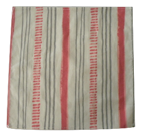 mouchoir coton bio rayé rose, 20x20 cm