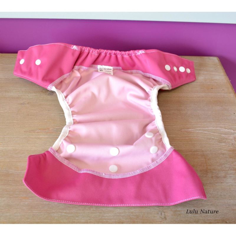 Couche lavable Tout en 2 EcoCouche V2 5/15kg FRAMBOISE