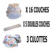 Start Pack, 16 couches lavables Evolutive Lulu Bambou + 3 Lulu Boxer taille Uni ou Imprimés  au choix  - A partir de