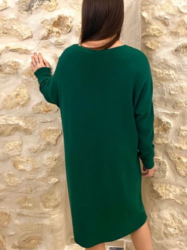 LUCYLOU - ROBE PULL EN MAILLE VERT SAPIN