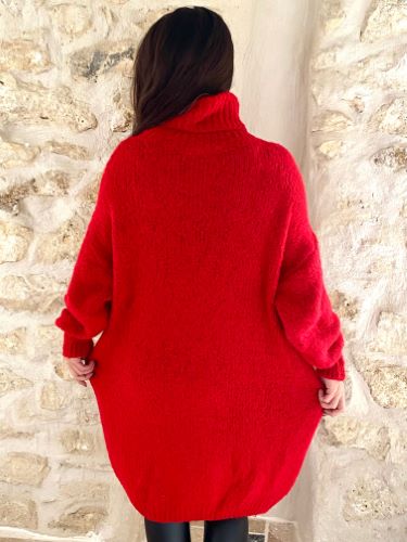 KISS - PULL ROUGE OVERSIZE MATIERE TRES DOUCE