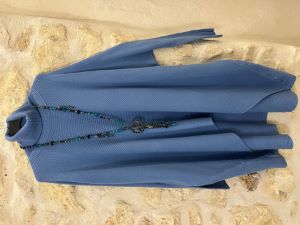 PASSION - PULL BLEU OVERSIZE GRANDE TAILLE