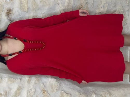 LUCYLOU - ROBE PULL EN MAILLE ROUGE