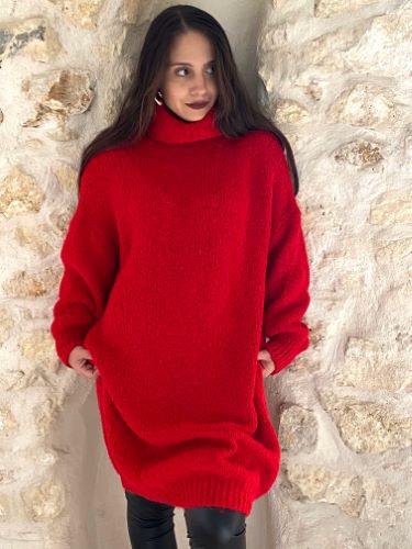 KISS - PULL ROUGE OVERSIZE MATIERE TRES DOUCE