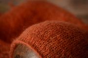 Russet mohair wrap and hat set