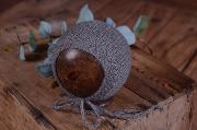 Grey smooth mohair hat