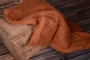 Decke aus Wolle in Kamelfarbe