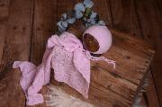 Lilac smooth mohair wrap and hat set