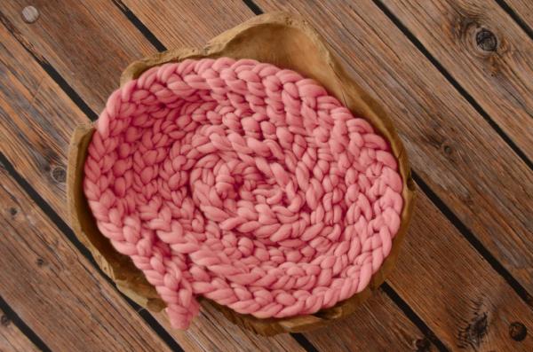 Treccia di lana rosa