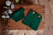 Greenish blue mohair set with ears