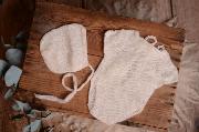 White mohair bodysuit and hat