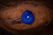 Haarreif mit Blume - marineblau