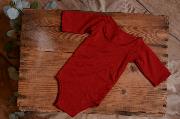 Red wine stitch long-sleeve bodysuit