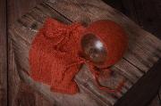 Russet mohair pants and hat set