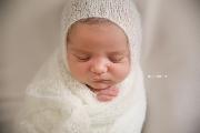 White mohair wrap and hat set
