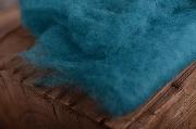 Decke aus Wolle in Türkisblau
