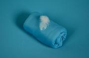 Tissu en tricot bleu