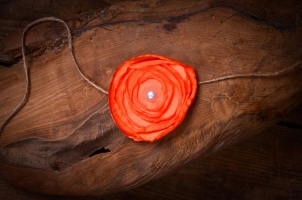 Serre-tête fleur orange