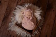 Baby pink mohair wrap and hat fantasy set