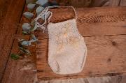 White mohair bodysuit with flowers