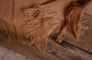Tissu avec franges marron sable