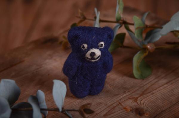 Plüsch Bärchen in Marineblau 9 cm