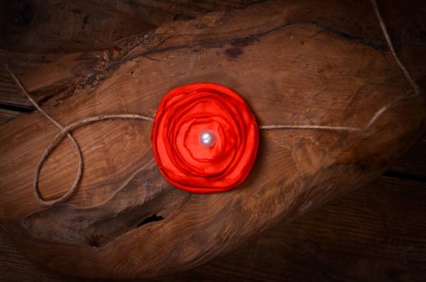 Red flower headband