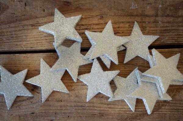 Estrellas decorativas plateado 6 cm