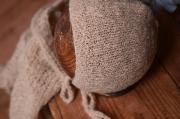 Mink smooth mohair wrap and hat set