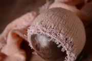 Baby pink mohair wrap and hat fantasy set