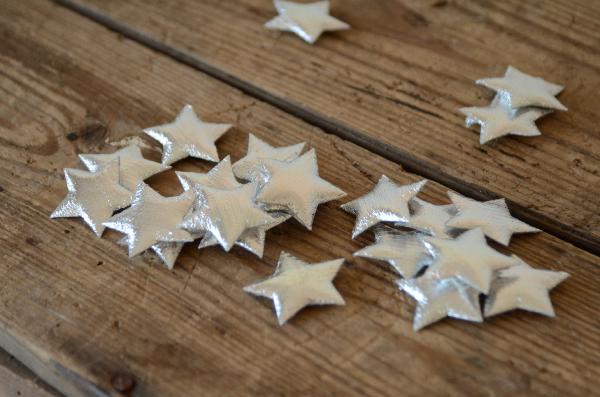 Étoiles décoratives argenté 3 cm