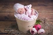 Set de gorrito y peluche de oso rosa bebé