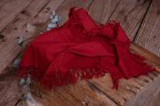 Burgundy red fringed little fabric