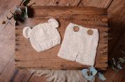 White mohair set with ears