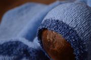 Set Wrap und Mütze aus Angora Fantasie in Blau