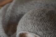 Grey mohair wrap and hat set