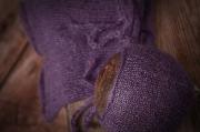 Completo di angora pantalone e berretto viola