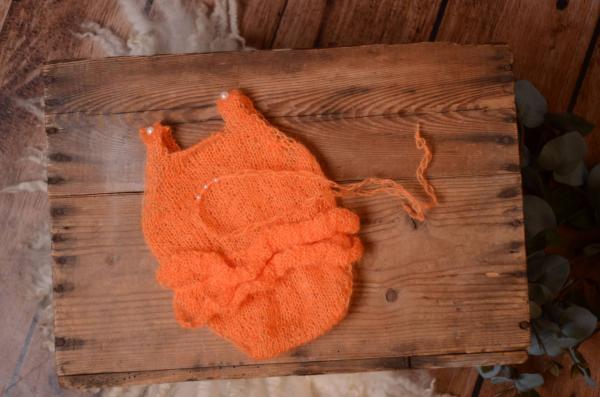 Bodysuit mit Rüschen in Orange