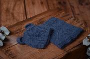 Navy blue mohair set with ears